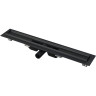 Водоотводящий желоб ALCAPLAST APZ101BLACK-300 с порогами для перфорированной решетки, черный матовый, низкий, горизонтальный сток